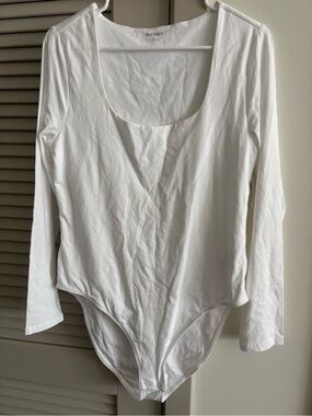 Old Navy White Long-Sleeve Scoop Neck Bodysuit* Sz. XL* NWT